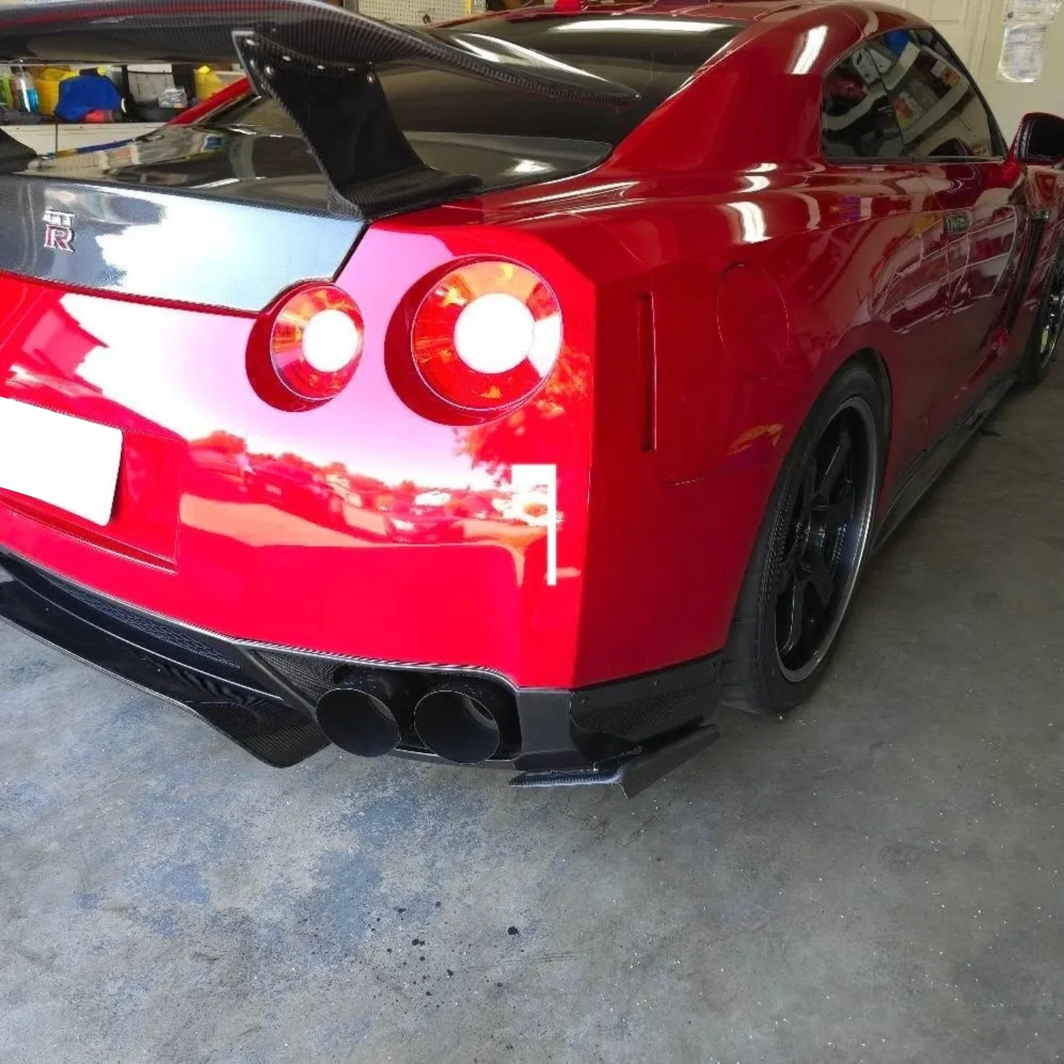 Rear of a detailed red sports car